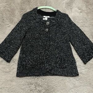 Style & Co. Black and Gray Textured Blazer